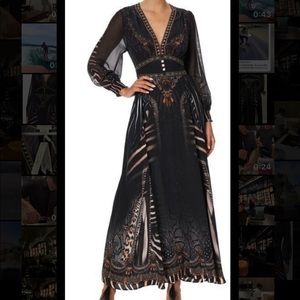 Camilla Button Dress With Shaped Waistband Quechua King Size Small Silk (NWT)